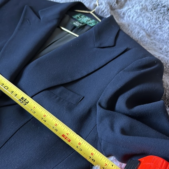 LRL CLASSIC RALPH LAUREN WOOL NAVY GOLD vintage BLAZER size 10 Petite - Picture 9 of 14